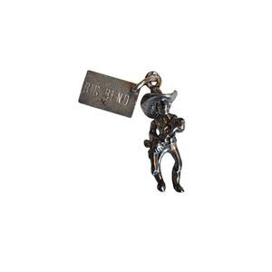 Vintage Sterling Silver Cowboy Charm 0.8"